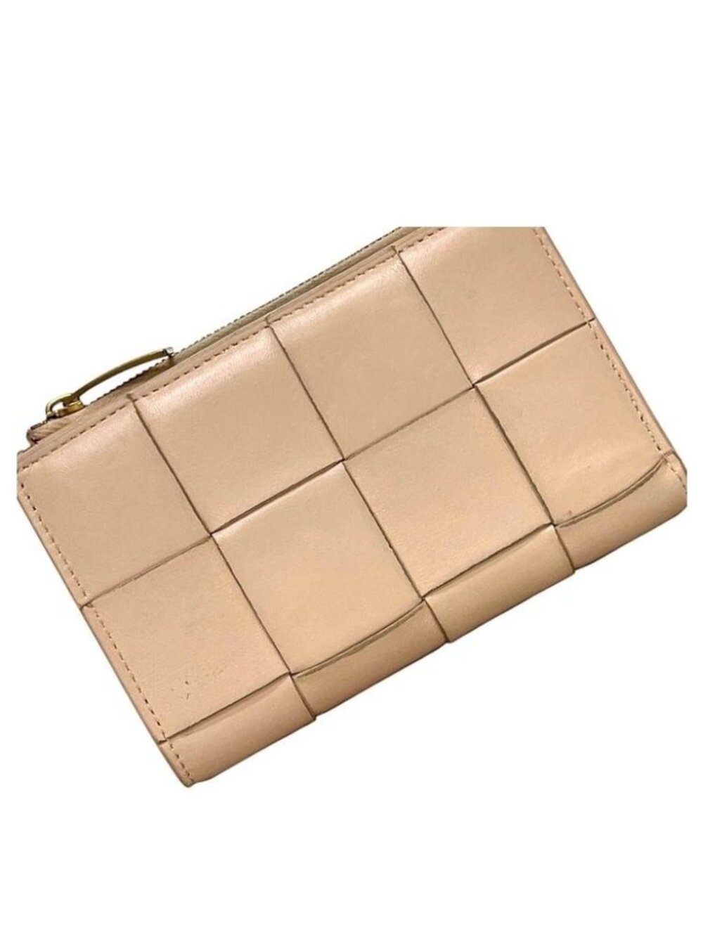 Bottega Veneta Bifold Wallet Maxi Intrecciato Cassette Leather Beige